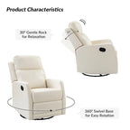 Fauteuil inclinable, pivotant et à bascule manuel Esteban moderne en similicuir avec dossier à oreilles