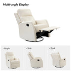 Fauteuil inclinable, pivotant et à bascule manuel Esteban moderne en similicuir avec dossier à oreilles