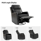 Fauteuil inclinable, pivotant et à bascule manuel Esteban moderne en similicuir avec dossier à oreilles