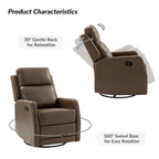 Fauteuil inclinable, pivotant et à bascule manuel Esteban moderne en similicuir avec dossier à oreilles