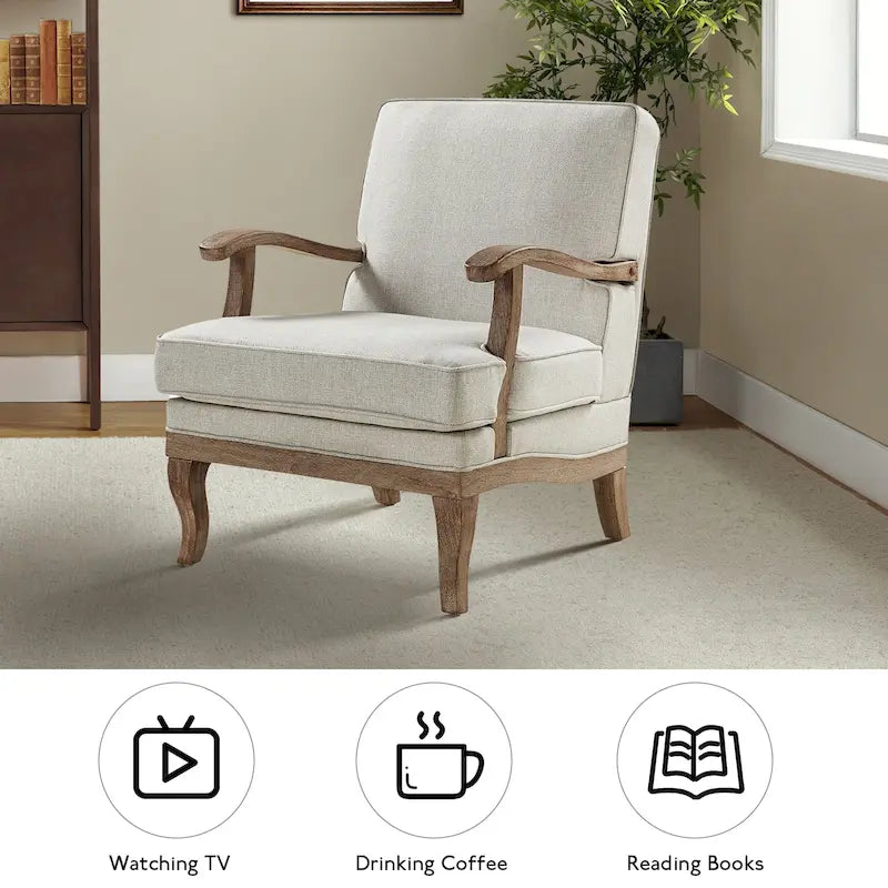 Fauteuil de Ferme en Polyester avec Dossier et Coussin Confortables