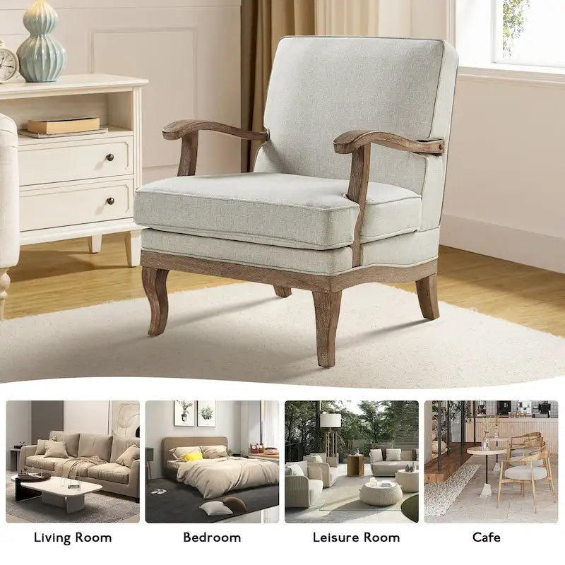Fauteuil de Ferme en Polyester avec Dossier et Coussin Confortables
