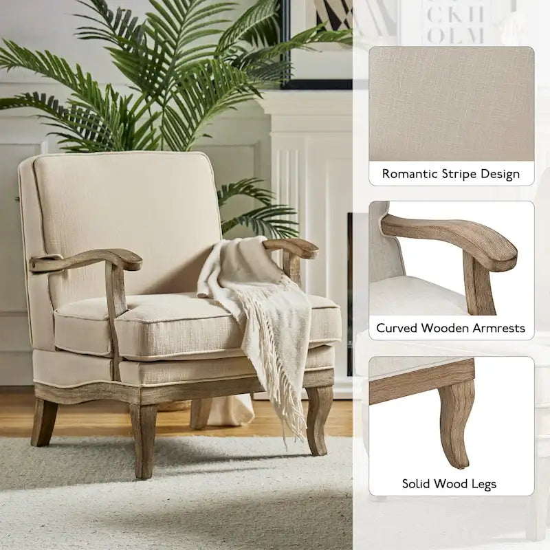 Fauteuil de Ferme en Polyester avec Dossier et Coussin Confortables
