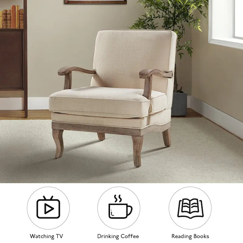 Fauteuil de Ferme en Polyester avec Dossier et Coussin Confortables