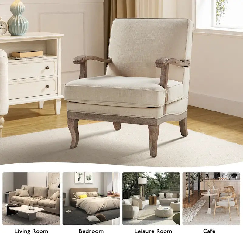 Fauteuil de Ferme en Polyester avec Dossier et Coussin Confortables