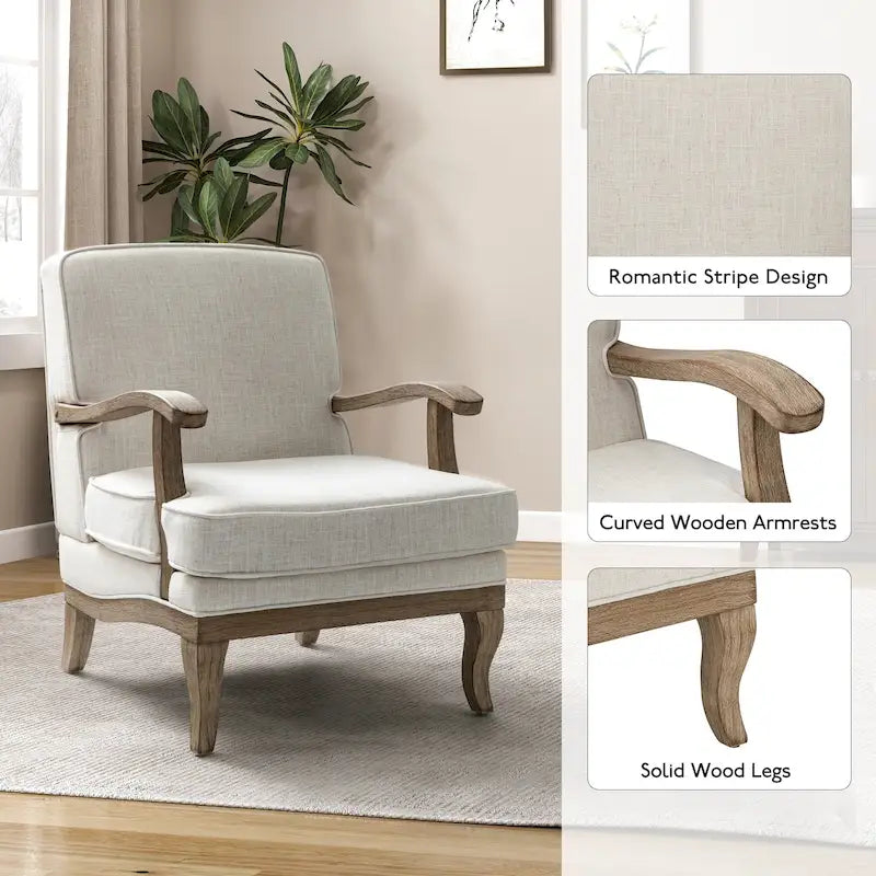 Fauteuil de Ferme en Polyester avec Dossier et Coussin Confortables