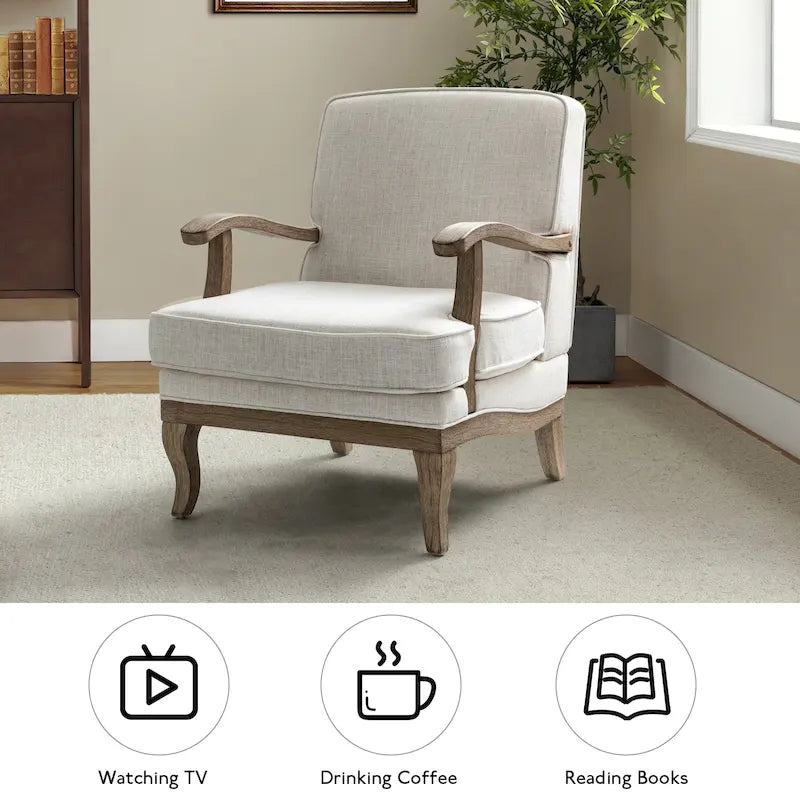 Fauteuil de Ferme en Polyester avec Dossier et Coussin Confortables