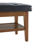Banc à chaussures d'entrée, Banc de rangement en tissu et bois massif, Banc rembourré de 109 cm pour salon, chambres