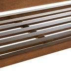 Banc à chaussures d'entrée, Banc de rangement en tissu et bois massif, Banc rembourré de 109 cm pour salon, chambres