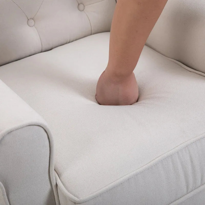 Fauteuil d'appoint capitonné avec pieds en bois