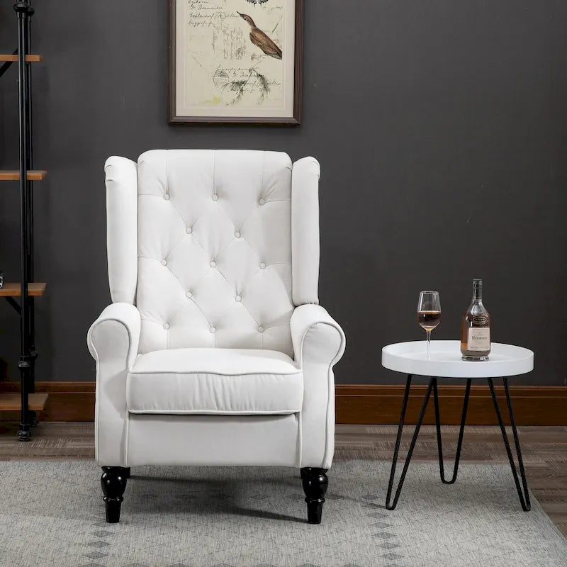 Fauteuil d'appoint capitonné avec pieds en bois