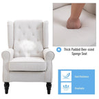 Fauteuil d'appoint capitonné avec pieds en bois
