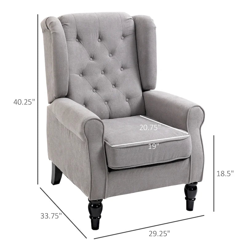 Fauteuil d'appoint capitonné avec pieds en bois