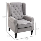 Fauteuil d'appoint capitonné avec pieds en bois