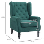 Fauteuil d'appoint capitonné avec pieds en bois