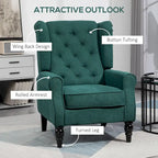 Fauteuil d'appoint capitonné avec pieds en bois
