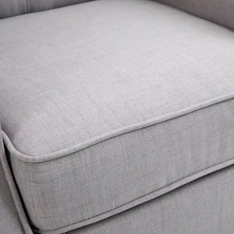 Fauteuil d'appoint capitonné avec pieds en bois