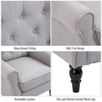 Fauteuil d'appoint capitonné avec pieds en bois