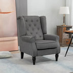 Fauteuil d'appoint capitonné avec pieds en bois