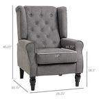Fauteuil d'appoint capitonné avec pieds en bois