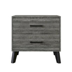 Table de chevet en bois de style classique à 2 tiroirs