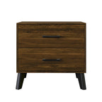 Table de chevet en bois de style classique à 2 tiroirs