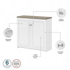 Casier avec portes et étagères - 31,73 pouces (L) x 12,76 pouces (l) x 30,71 pouces (H)