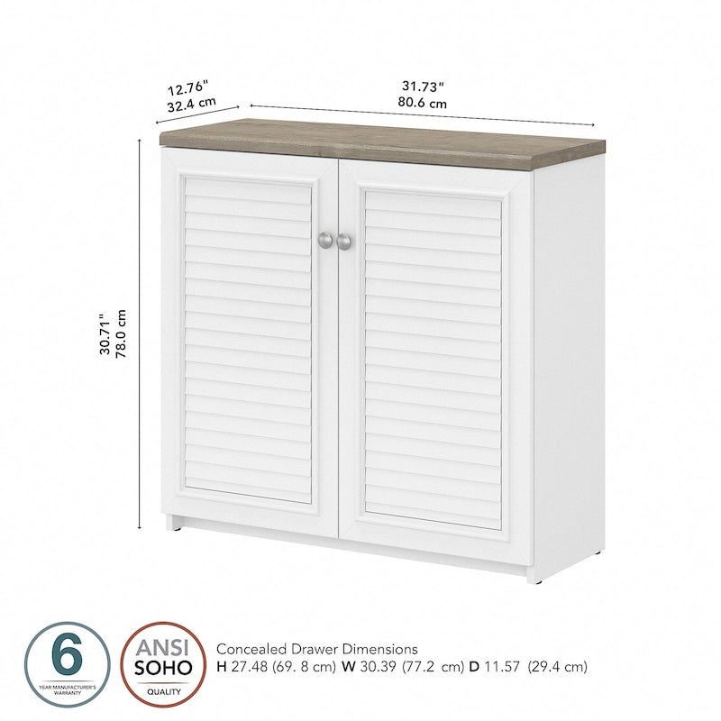 Casier avec portes et étagères - 31,73 pouces (L) x 12,76 pouces (l) x 30,71 pouces (H)
