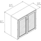 Casier avec portes et étagères - 31,73 pouces (L) x 12,76 pouces (l) x 30,71 pouces (H)
