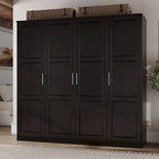 Armoire 4 portes en bois massif avec portes en bois massif ou portes miroir
