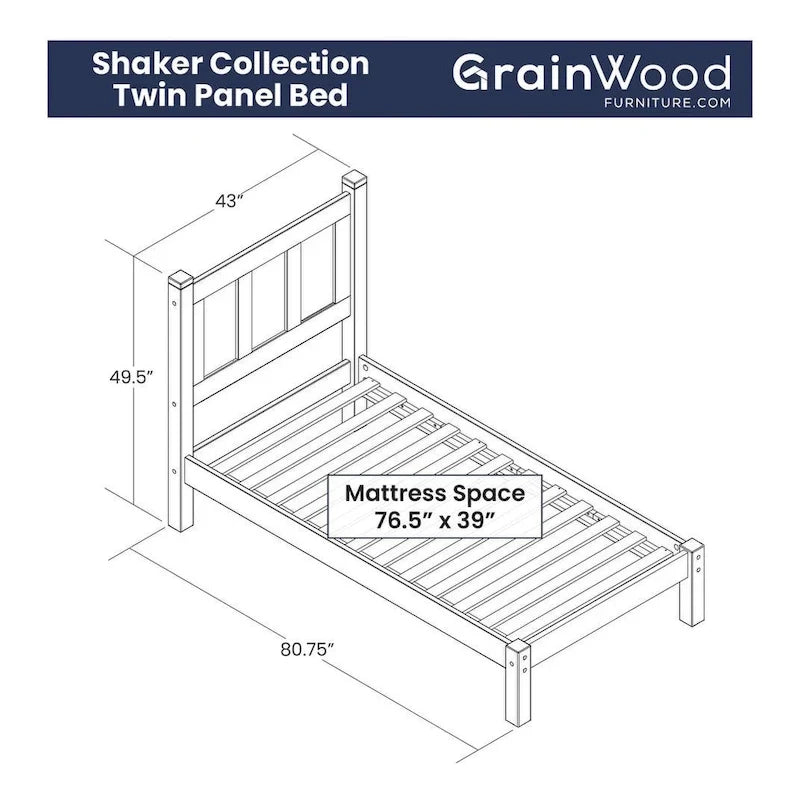 Lit plateforme en bois massif Grain Wood Furniture