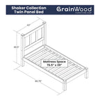 Lit plateforme en bois massif Grain Wood Furniture