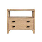 Table de chevet en bois fait main à 2 tiroirs avec étagère ouverte