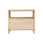 Table de chevet en bois fait main à 2 tiroirs avec étagère ouverte