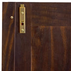 Armoire 4 portes familiale 100 % en bois massif avec poignées en métal ou en bois