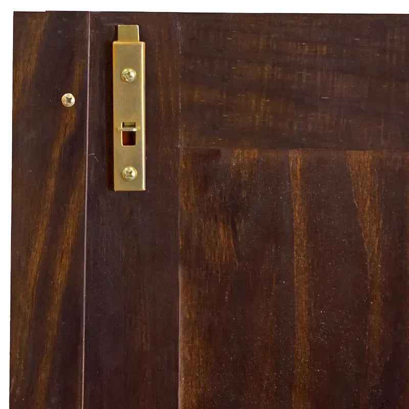 Armoire 4 portes familiale 100 % en bois massif avec poignées en métal ou en bois