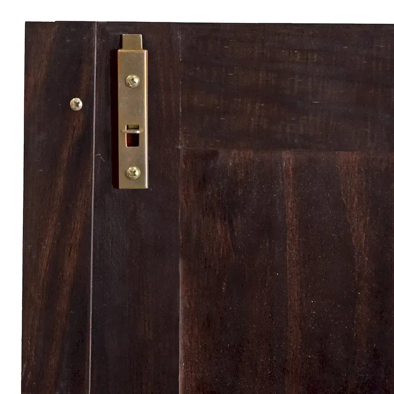 Armoire 4 portes familiale 100 % en bois massif avec poignées en métal ou en bois