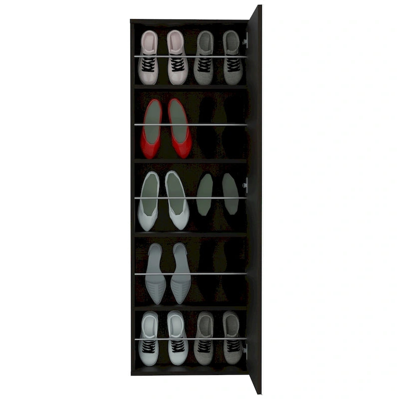 Range-chaussures mural avec miroir