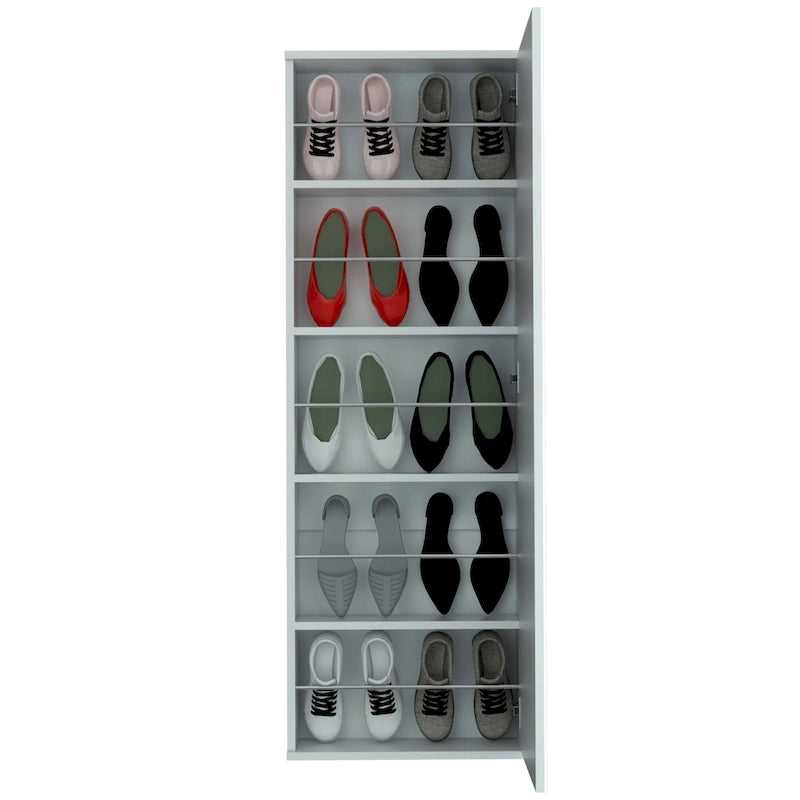 Range-chaussures mural avec miroir