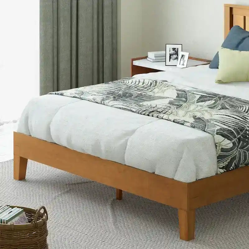 Lit plateforme en pin rustique de luxe
