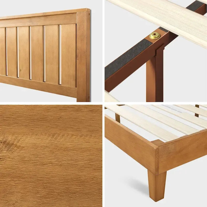 Lit plateforme en pin rustique de luxe