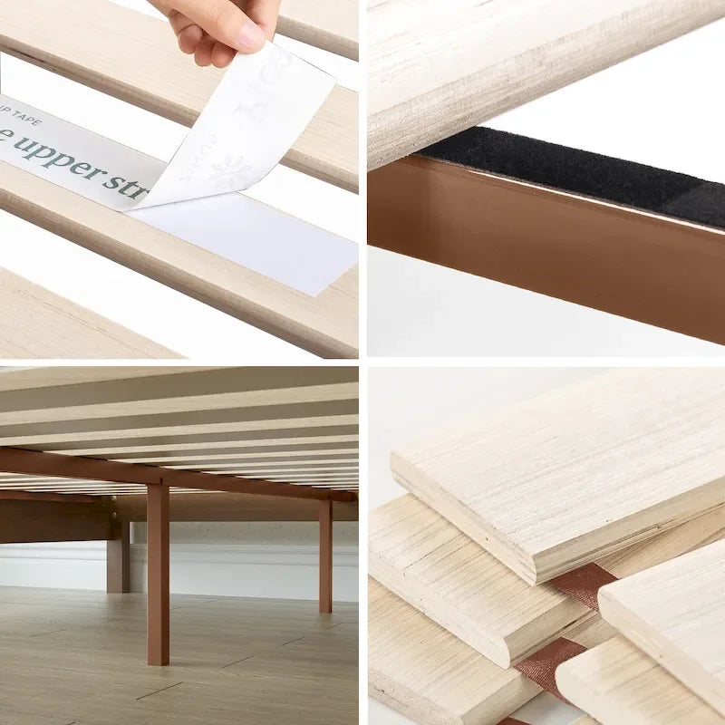 Lit plateforme en pin rustique de luxe