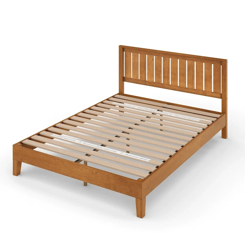 Lit plateforme en pin rustique de luxe
