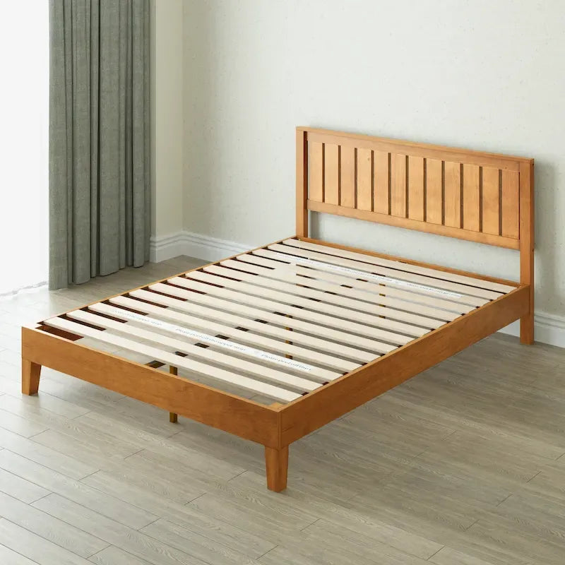 Lit plateforme en pin rustique de luxe