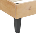 Lit plateforme en bois massif Mid-Century Modern, Cadre de lit avec tête de lit réglable en hauteur, Pas besoin de sommier tapissier