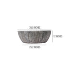 Table basse ronde en bois de manguier de 35,5 pouces avec grains subtils