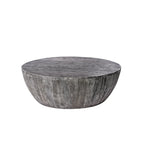 Table basse ronde en bois de manguier de 35,5 pouces avec grains subtils
