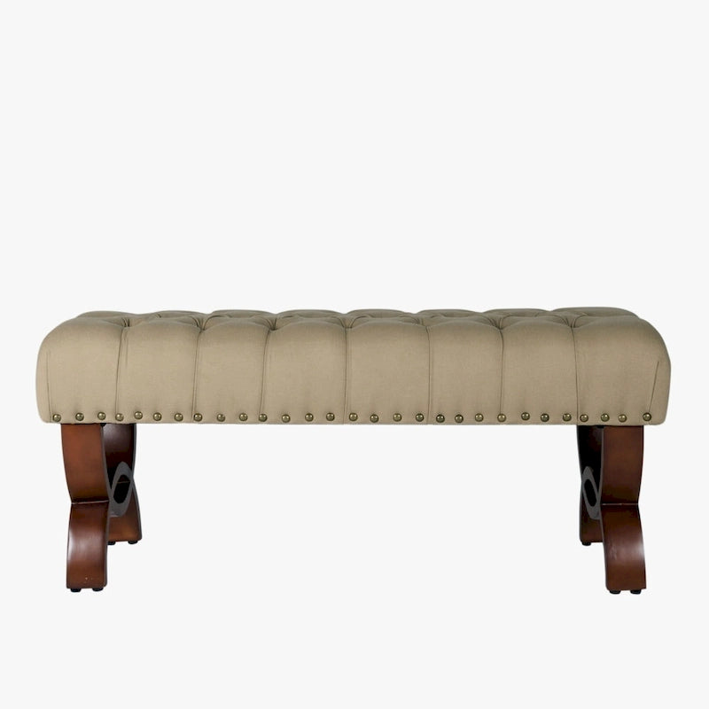 Banc capitonné avec garniture cloutée