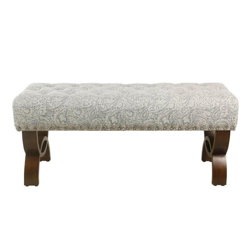 Banc capitonné avec garniture cloutée