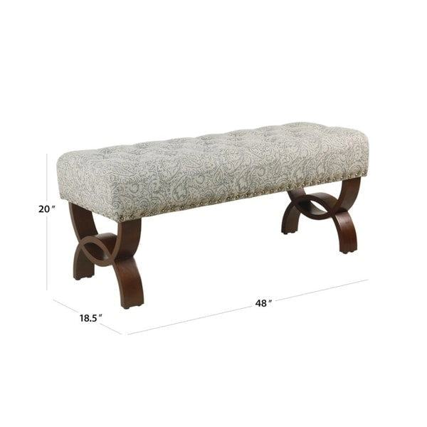 Banc capitonné avec garniture cloutée